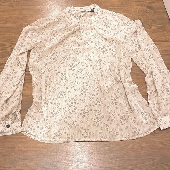 🌷 Dorothy Perkins🌷Sheer Cream White Animal Print Blouse Shirt - Picture 9 of 14